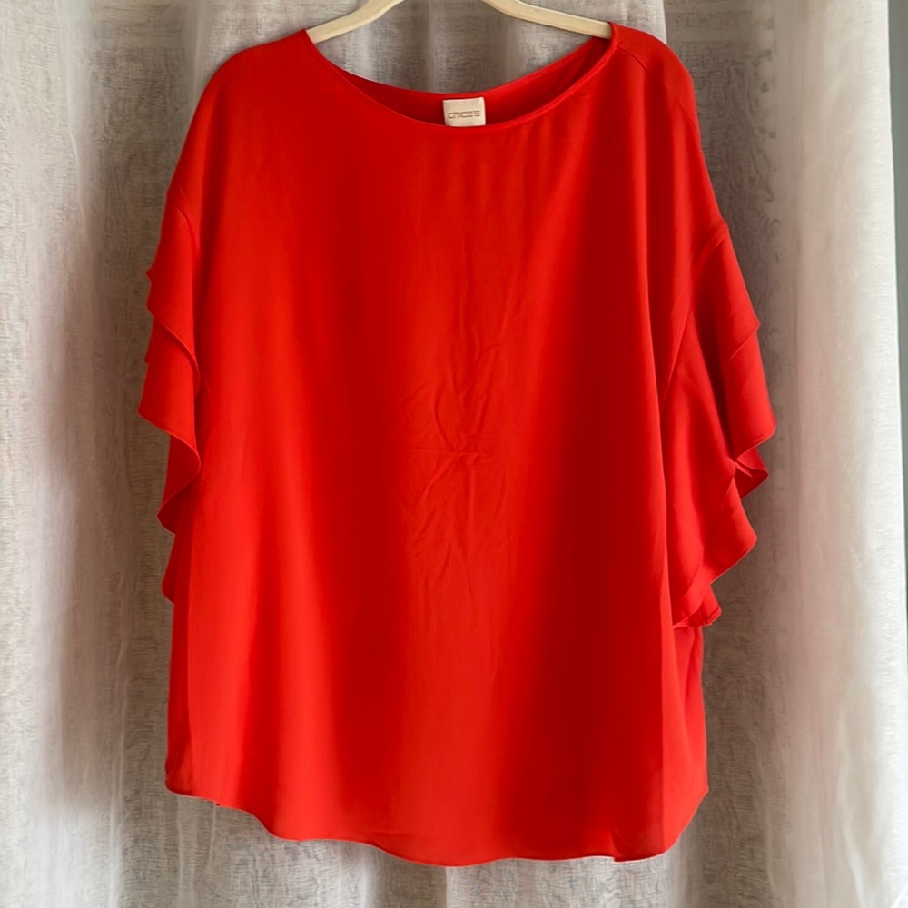 Chico’s flutter sleeve blouse size 2